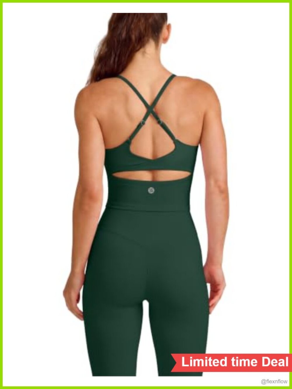 Twist Back Athletic Two Piece Yoga Set with Compression Leggings